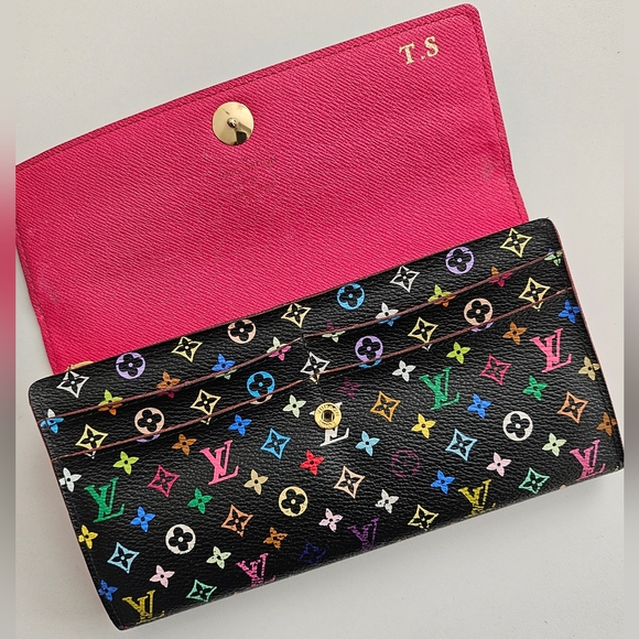 Louis Vuitton Black Monogram Multicolore Long Sarah Wallet - Picture 5 of 10